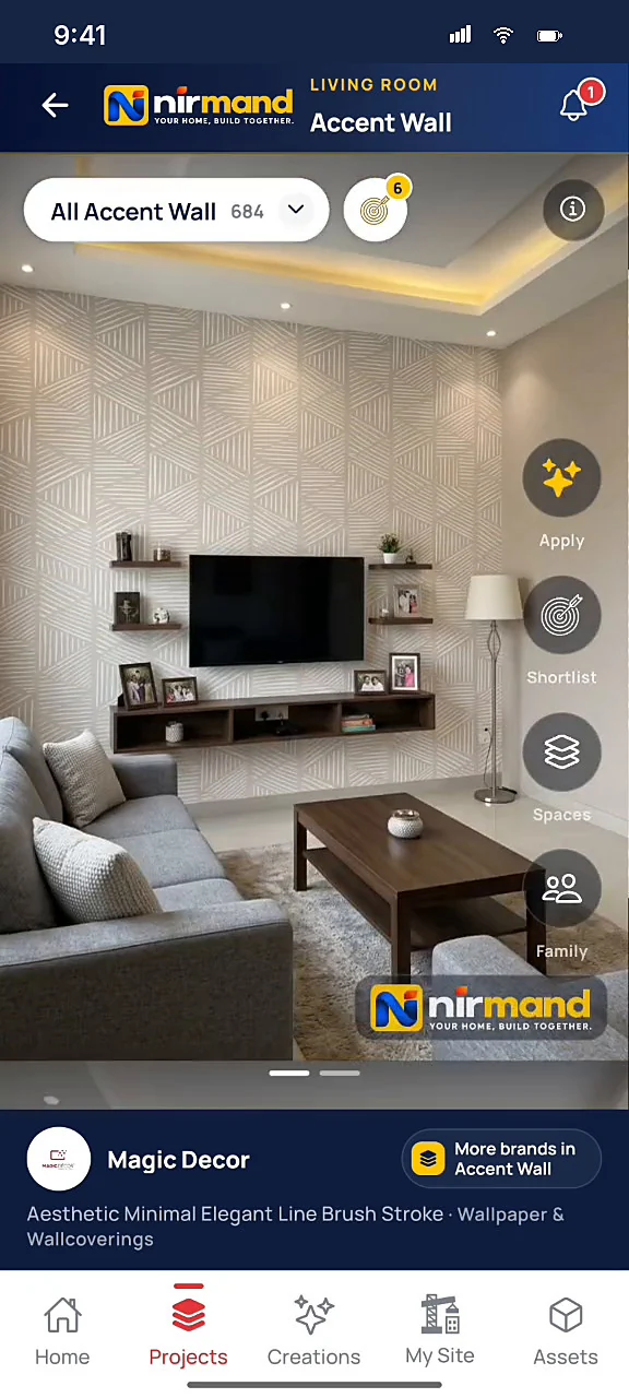Reels: real products shown applied in a room